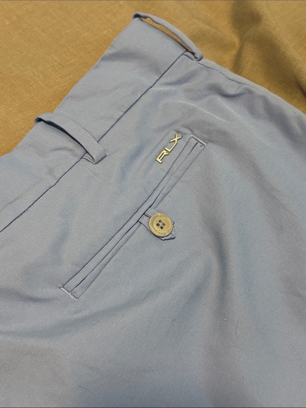 RLX Ralph Lauren Light Blue Performance Flat-Front Shorts - Picture 4 of 6